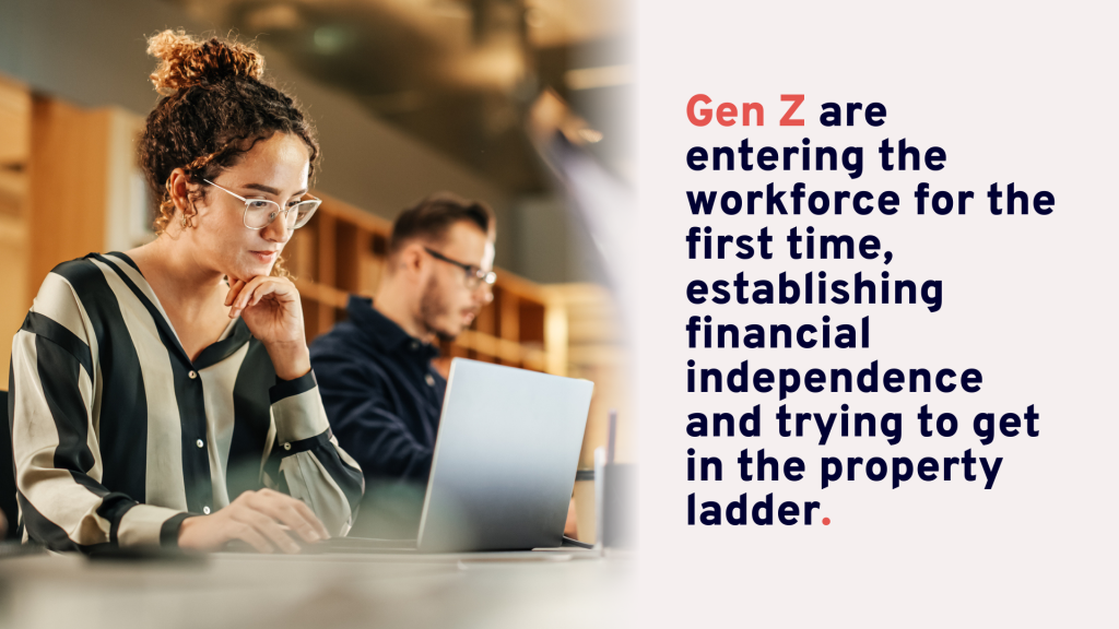 Gen Z are entering the workforce for the first time, establishing financial independence and trying to get in the property ladder. 